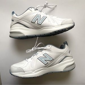 New Balance Women’s 608 VS Cross Trainer Shoes White/ Light Blue